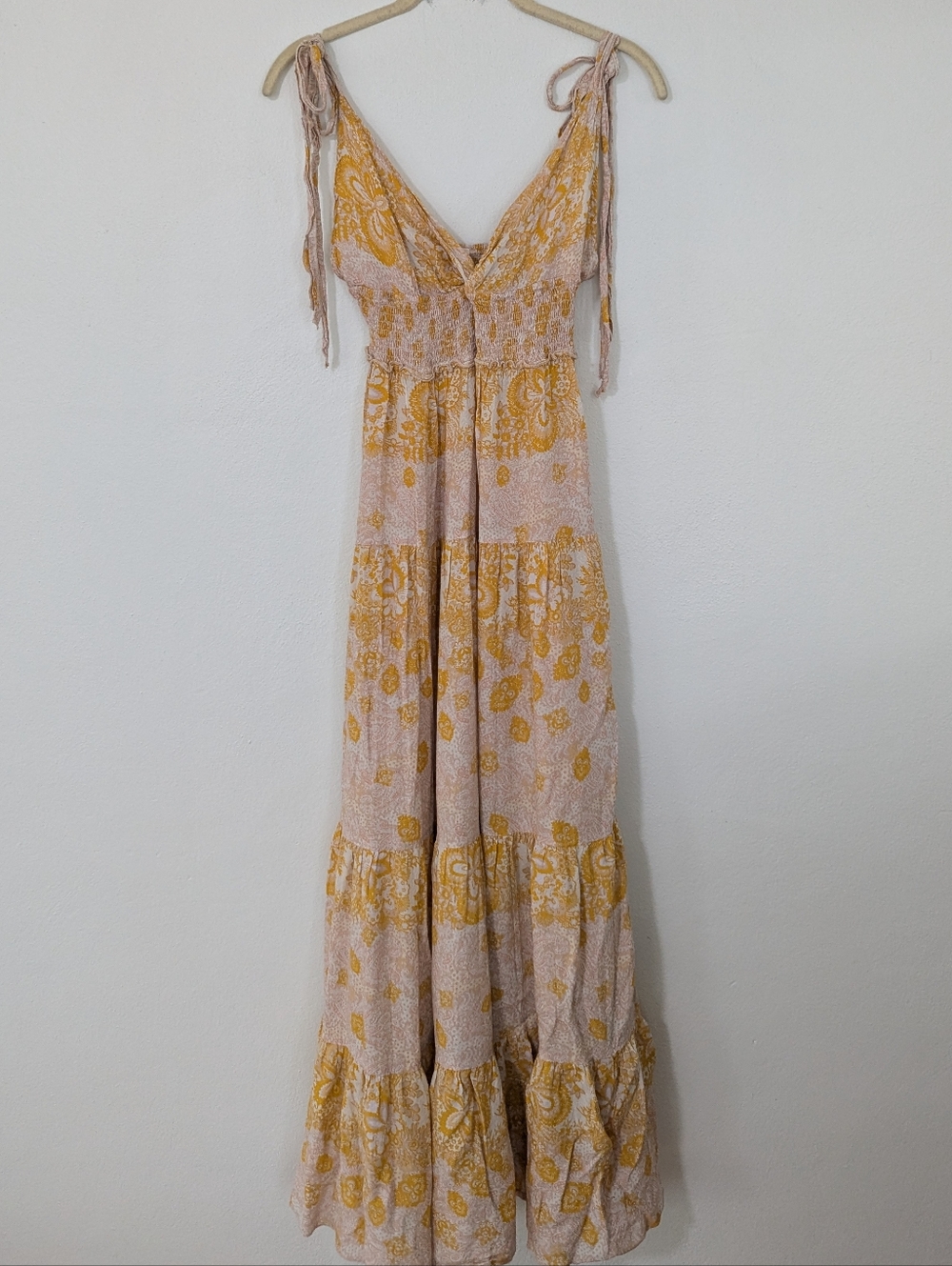 Free People Intimately Let's Smock About It Dress Floral Print Maxi Length Large - Picture 2 of 11